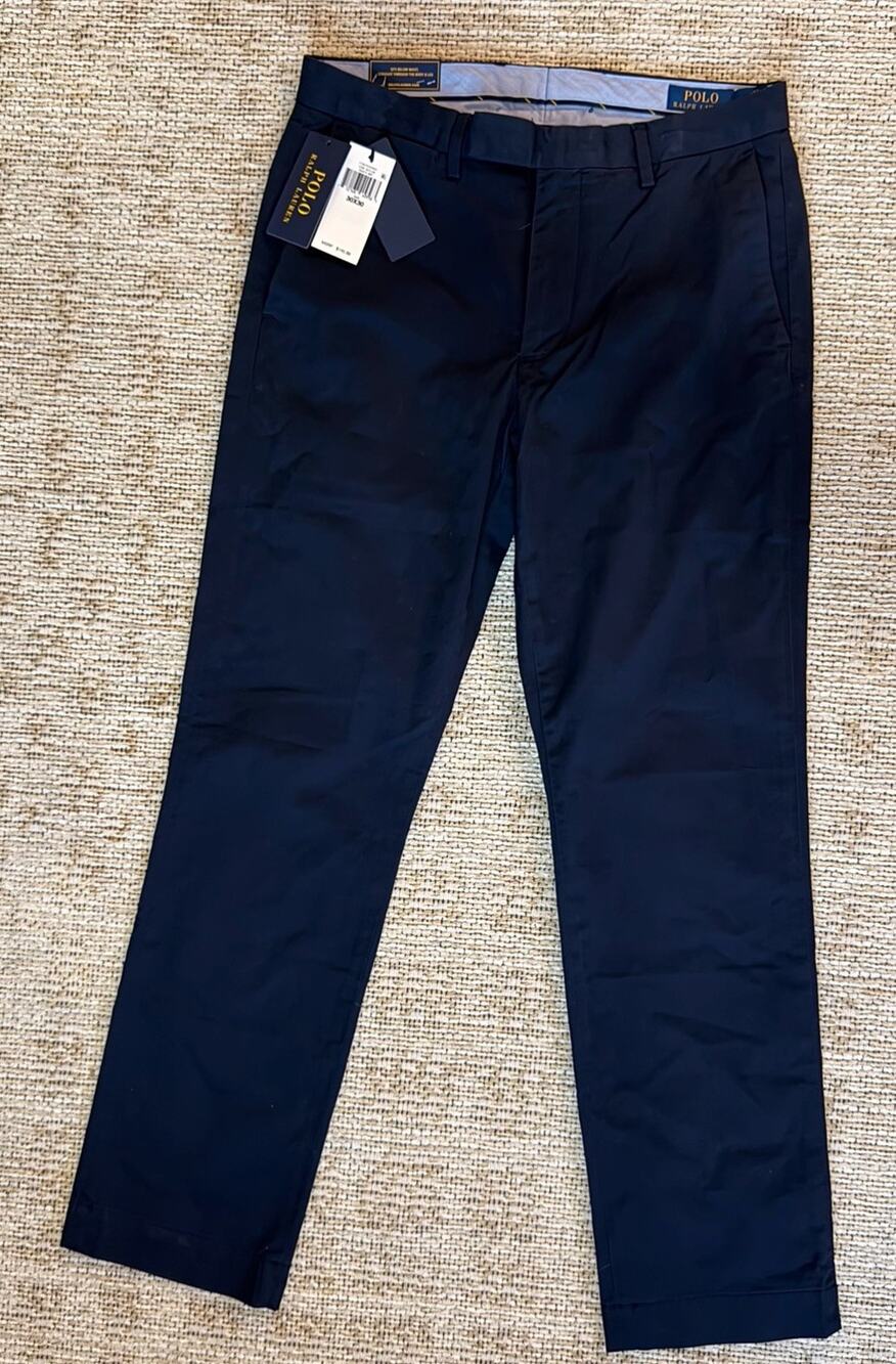 Polo Ralph Lauren Stretch Chino Pants Size 32x30 Navy Blue NWT